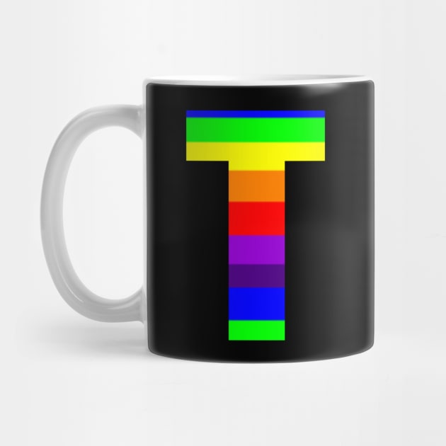 The Letter T in Rainbow Stripes by ArtticArlo